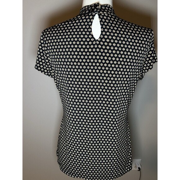 Worthington Women's Black Cap Sleeve Stretch Shirt Size Medium - Picture 3 of 7